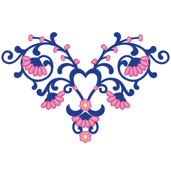 Symmetrical Floral Heart