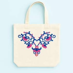 Floral Heart Tote Bag