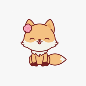 Kawaii Fox with Rose